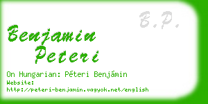 benjamin peteri business card